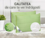 Perna Nature 37x37 Verde - BambusCompozitie umplutura: Fibre siliconice, fibre bambus | Nivel fermitate: Medie | Garantie: 1 an - imagine 6