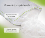 Perna Nature, 45 x 65 cm, Alb - BambusCompozitie umplutura: Fibre siliconice, fibre bambus | Nivel fermitate: Medie | Garantie: 1 an - imagine 2
