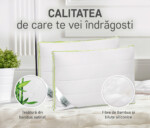 Perna Nature, 45 x 65 cm, Alb - BambusCompozitie umplutura: Fibre siliconice, fibre bambus | Nivel fermitate: Medie | Garantie: 1 an - imagine 7