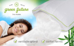 Perna Nature, 60 x 60 cm, Alb - BambusCompozitie umplutura: Fibre siliconice, fibre bambus | Nivel fermitate: Medie | Garantie: 1 an - imagine 2