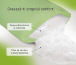 Perna Nature 60x60 Verde - BambusCompozitie umplutura: Fibre siliconice, fibre bambus | Nivel fermitate: Medie | Garantie: 1 an - imagine 2