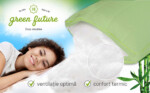 Pernă Nature 45x65 Verde - BambusCompozitie umplutura: Fibre siliconice, fibre bambus | Nivel fermitate: Medie | Garantie: 1 an - imagine 3
