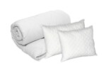 Set Alcam, 2 perne microfibra 50x70 cm si pilota matlasata 180x200 cmCompozitie umplutura: Fibra siliconica | Sezon: 4 anotimpuri | Proprietati: Matlasata