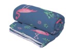 Set Alcam 2 perne microfibra 50x70 cm si pilota matlasata 220x200 cm, Pink Flamingo - imagine 2