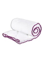 Set Alcam perna microfibra 50x70 cm si pilota matlasata 140x200 cm, Alb/Mov - imagine 3